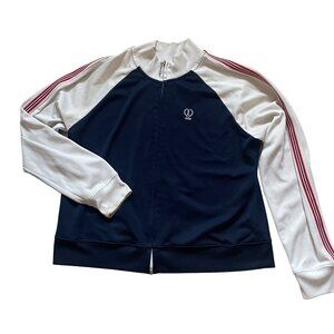 Izod Movement Navy & White Women's Track Jacket Y2K XL
